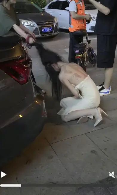 《白裙女子被抓头发跳河》事件真相解说-湘E车牌白裙女子揪头发坠河全程-高清无广告在线观看完整版