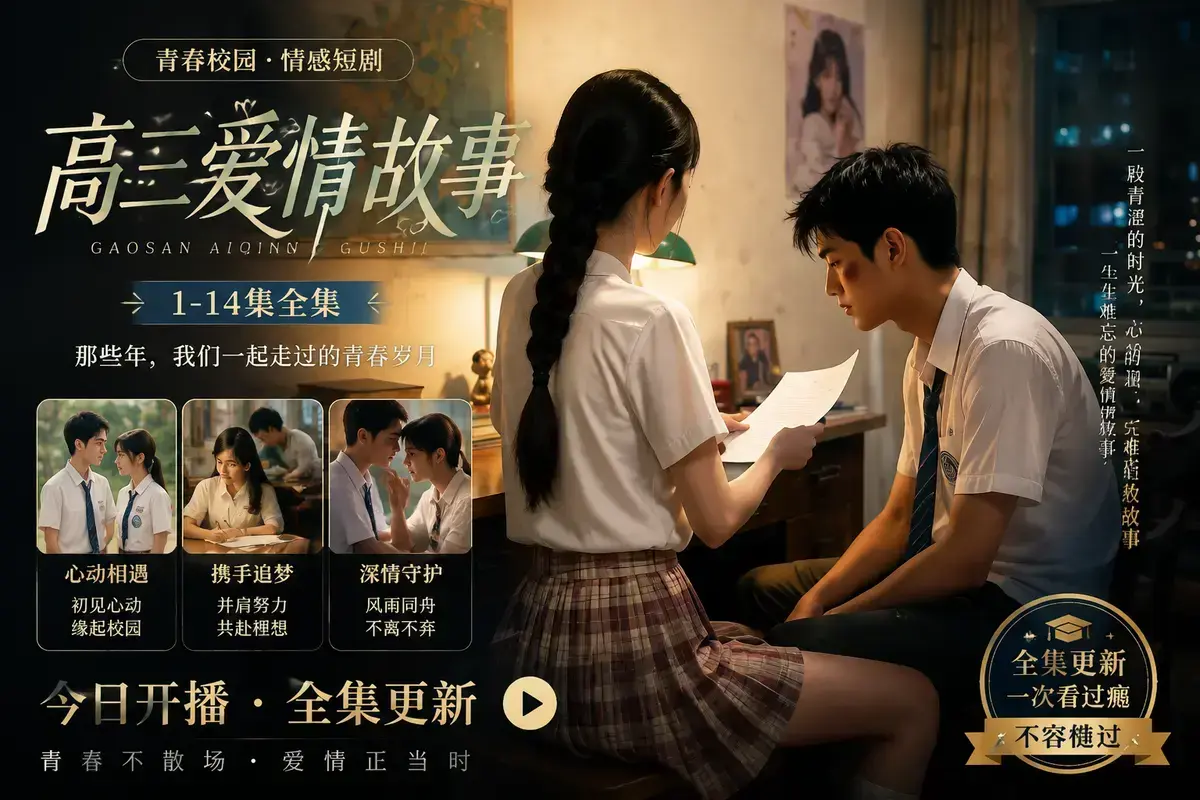 《AI 短剧高三爱情故事》高清完整版在线观看-林澈苏晚晴校园恋曲-初见心动误会虐心毕业告白-高三爱情故事中字无删减版